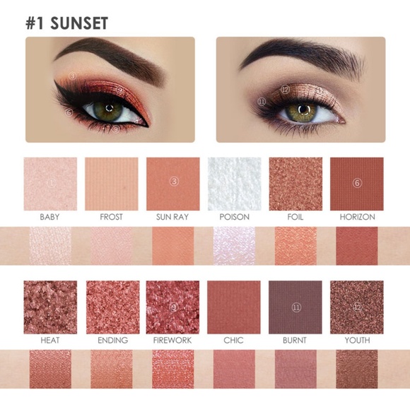 NEW Focallure Sunset Eyeshadow Palette - Picture 8 of 8